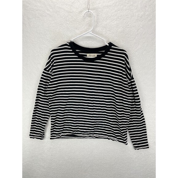 Madewell Triblend Ex-Boyfriend Tee Women’s Size S Baden Stripe Long Sleeve - Picture 3 of 9